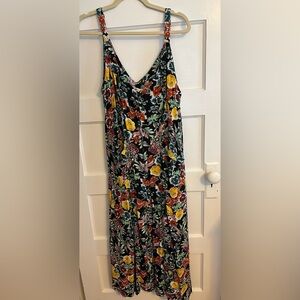 Natural Life Floral Sleeveless Jumpsuit
